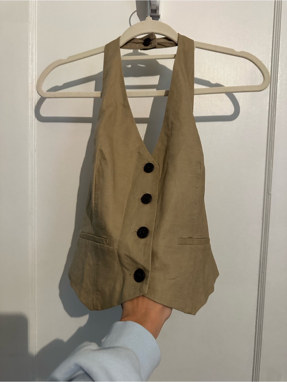 GAP Khaki Tan High-Waist Paperbag Shorts